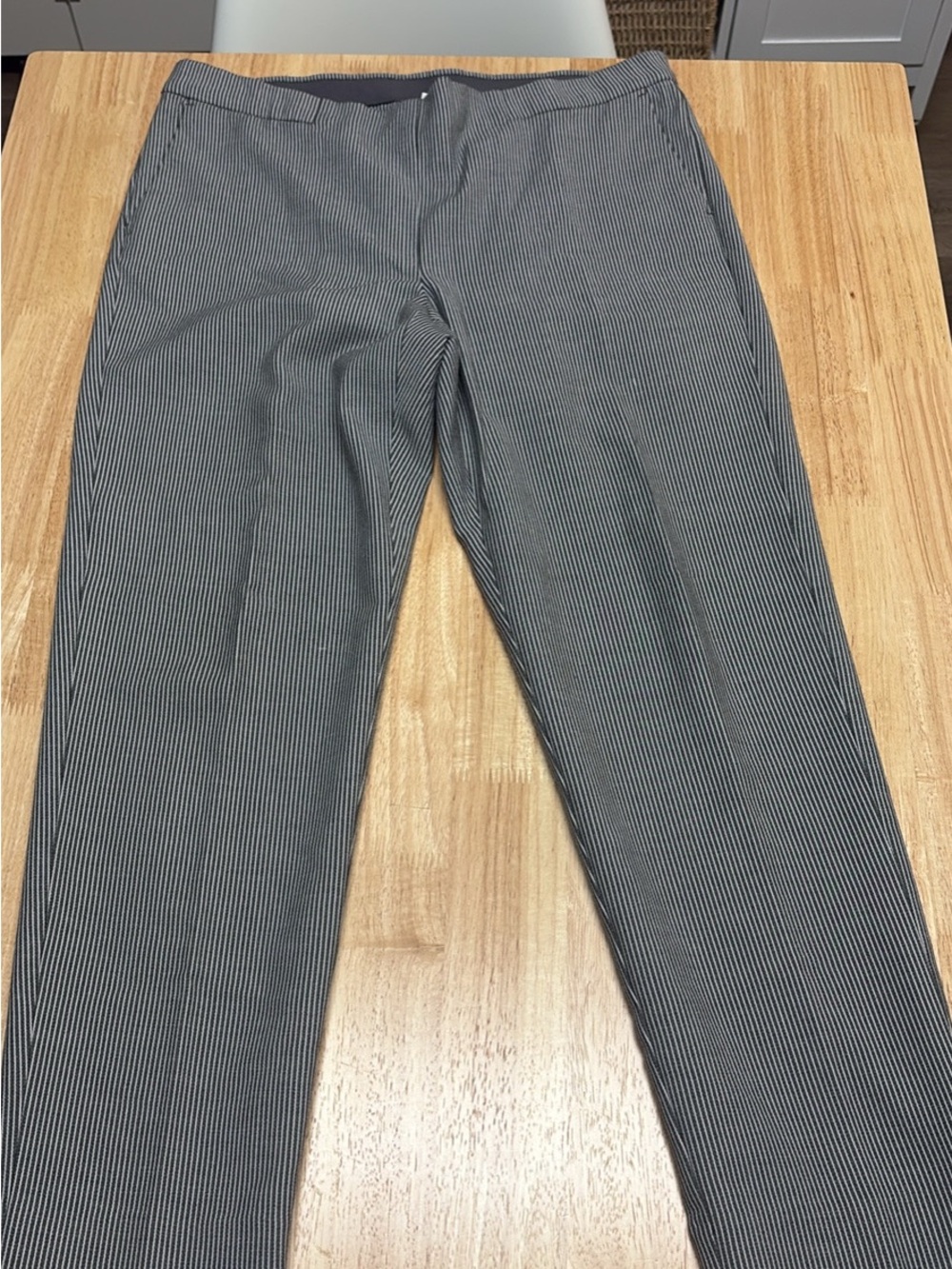 J Jill Gray & White Pinstripe Slim Pants
